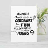 Funny COWORKER Verlassend Goodluck Goodbye Friend Einladung (Stehend Vorderseite)