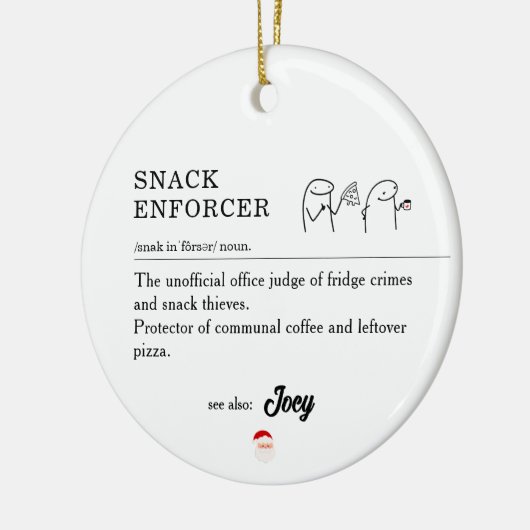 Funny Coworker Workplace Office Christmas Meme Art Keramik Ornament (Links)