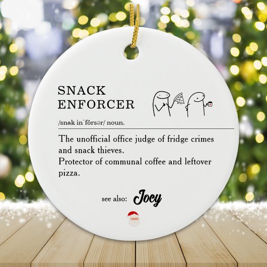 Funny Coworker Workplace Office Christmas Meme Art Keramik Ornament