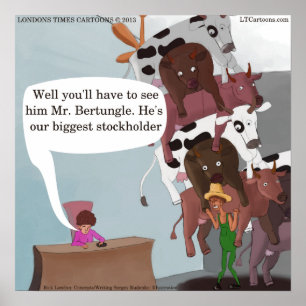 Funny Cows Cartoon von Unisex Watch Poster