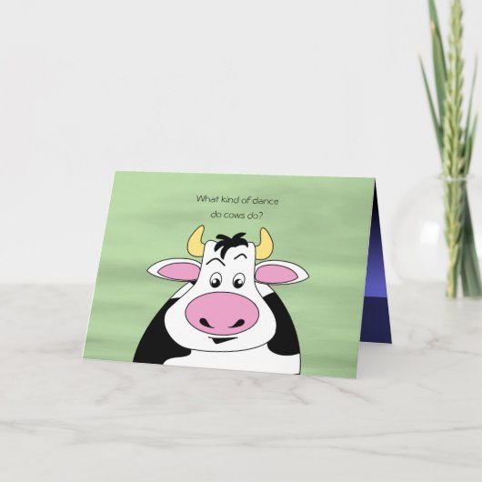 Funny Cows tanzen Cartoon für Tänzer Geburtstag Karte (Vorderseite)