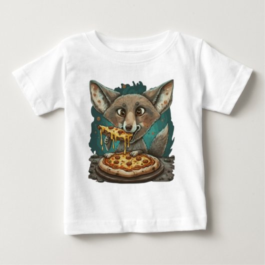 Funny Coyote Eßpizza Baby T-shirt (Vorderseite)
