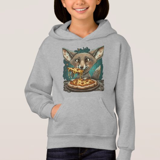 Funny Coyote Eßpizza Hoodie (Vorderseite)