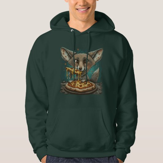 Funny Coyote Eßpizza Hoodie (Vorderseite)