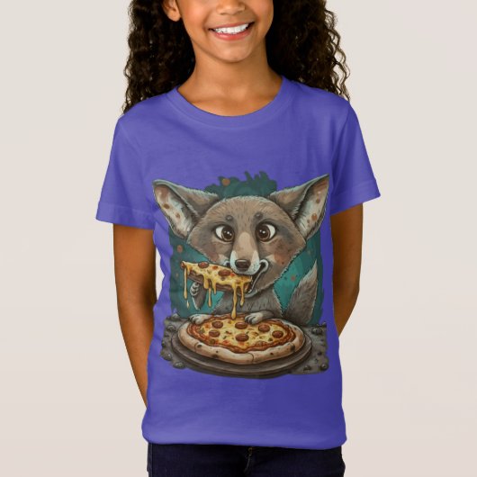 Funny Coyote Eßpizza T-Shirt (Vorderseite)