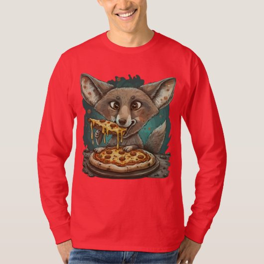Funny Coyote Eßpizza T-Shirt (Vorderseite)