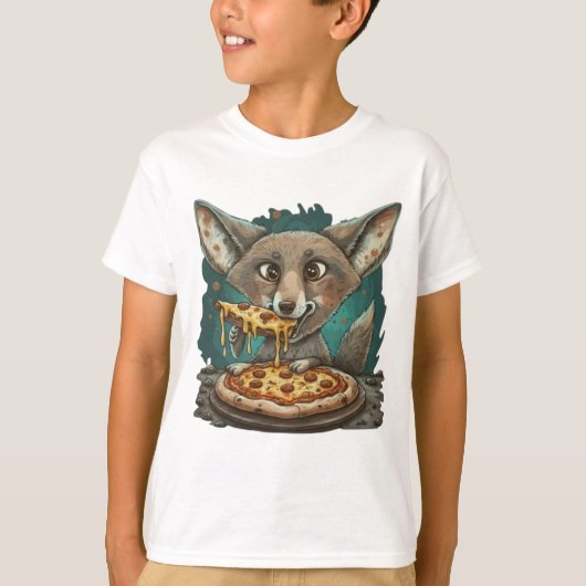 Funny Coyote Eßpizza T-Shirt (Vorderseite)