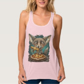 Funny Coyote Eßpizza Tank Top (Vorderseite)