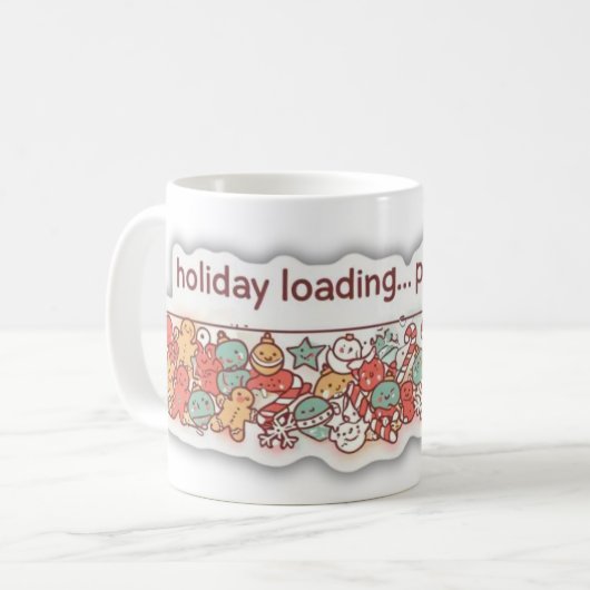 Funny Cozy Christmas Holiday Loading Progress Bar Kaffeetasse (Vorderseite Links)
