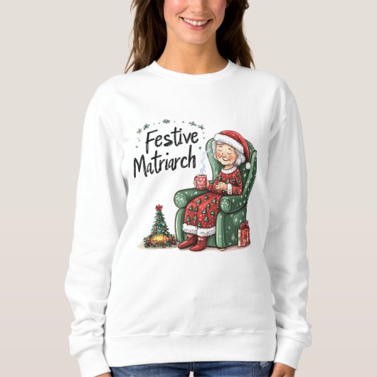 Funny Cozy Matriarch Christmas Sweatshirt (Vorderseite)