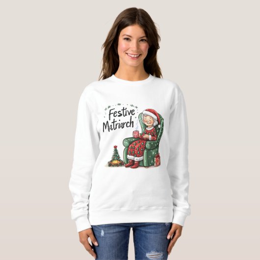 Funny Cozy Matriarch Christmas Sweatshirt (Vorne ganz)
