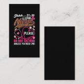 Funny CPR Nurse Leopard Print RN Medical Worker Visitenkarte (Vorne/Hinten)