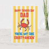 Funny Crab Amalfi Gelber Streifen Vatertagskarte Karte (Vorderseite)