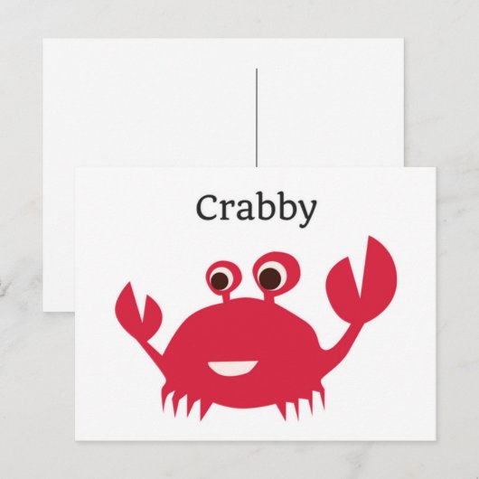 Funny Crab Grumpy Postcard Postkarte (Vorne/Hinten)