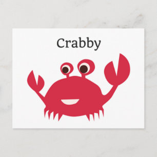 Funny Crab Grumpy Postcard Postkarte