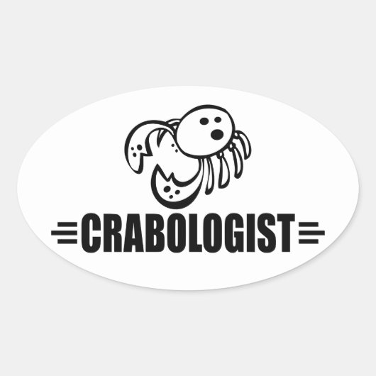 Funny Crab Ovaler Aufkleber (Vorderseite)