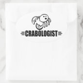Funny Crab Ovaler Aufkleber (Tasche)