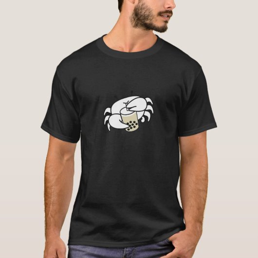 Funny Crab trinkt Boba Bubble Milk Tee (Vorderseite)