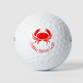 Funny Crabby vor Golf Red Golf Balls Golfball
