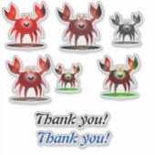 Funny crabs and Thank you Aufkleber (Vorderseite)