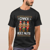 Funny Crack Deez Nuts Ugly Christmas Sweater Xmas T-Shirt (Vorderseite)