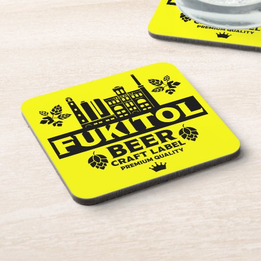 Funny Craft Beer Labels Getränkeuntersetzer (Linke Seite)