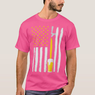 Funny Craft Bierbrauer Amerikanische Flagge Vintag T-Shirt
