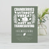 Funny Cranberries ohne Volka Friendsgiving Einladung (Stehend Vorderseite)