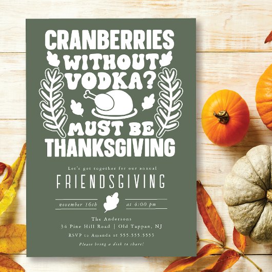 Funny Cranberries ohne Volka Friendsgiving Einladung