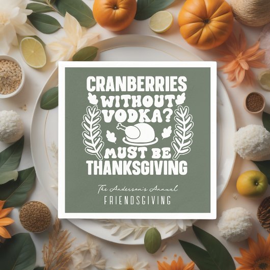 Funny Cranberries ohne Volka Friendsgiving Serviette