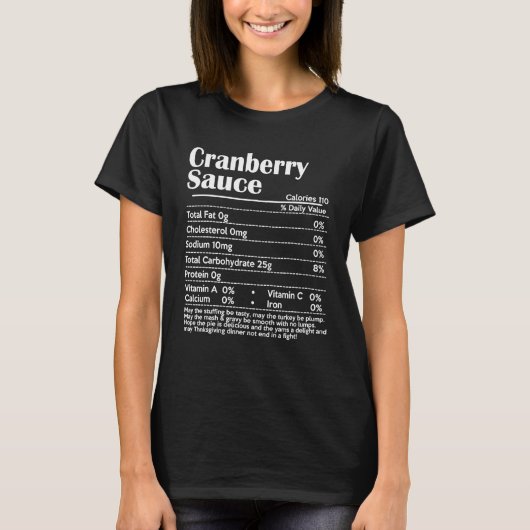 Funny Cranberry Sauce Nutrition Facts Erntedank T-Shirt (Vorderseite)