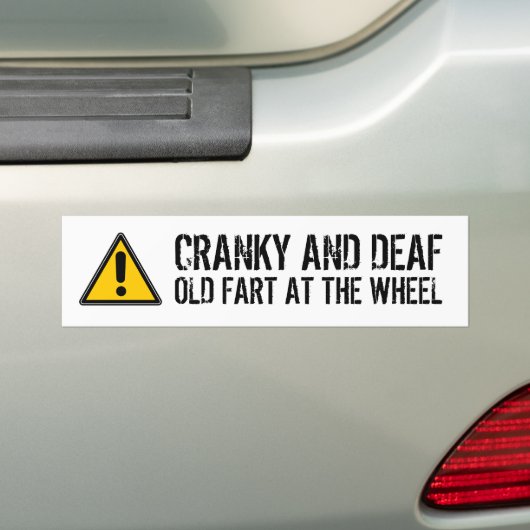 Funny Cranky Deaf Alte Furz am Rad Autoaufkleber (Auf Auto)