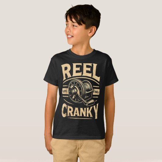 Funny Cranky Fishing Reel Pun Shirt Humor Fisherme (Vorne ganz)
