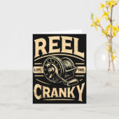Funny Cranky Fishing Reel Pun Shirt Humor Fisherme Karte (Gelbe Blume)