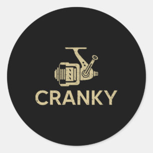 Funny Cranky Fishing Shirts Vintag Fisherman Fath Runder Aufkleber