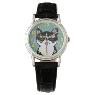 Funny Cranky Sourpuss Niedlich Grouchy Cat Wristwa Armbanduhr