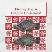 Funny Crappie Angelpun Frohe Weihnachten Custom Weinetikett (Einzelnes Label)