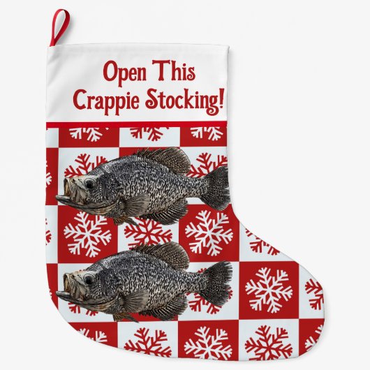 Funny Crappie Angelpun Frohe Weihnachten Großer Weihnachtsstrumpf (Vorderseite)