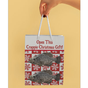 Funny Crappie Angelpun Frohe Weihnachten Mittlere Geschenktüte