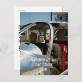 FUNNY CRASH TEST DUMMY FOTO BIRTHDAY EINLADUNGSPOSTKARTE (Vorne/Hinten)