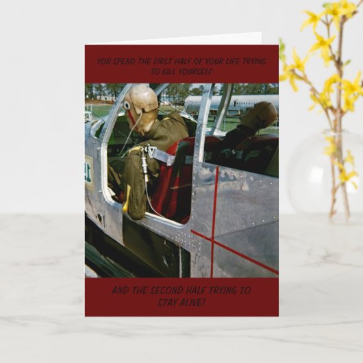 FUNNY CRASH TEST DUMMY FOTO BIRTHDAY KARTE (Gelbe Blume)