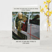 FUNNY CRASH TEST DUMMY FOTO BIRTHDAY KARTE (Gelbe Blume)