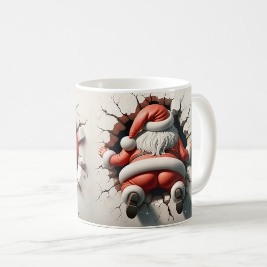 Funny Crashing Santa Claus Design Kaffeetasse (VorderseiteRechts)