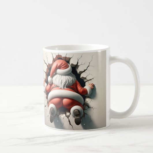 Funny Crashing Santa Claus Design Kaffeetasse (Rechts)