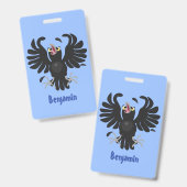 Funny Crave Rabe Cartoon Illustration Ausweis (Vorder- & Rückseite)