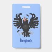 Funny Crave Rabe Cartoon Illustration Ausweis (Rückseite)