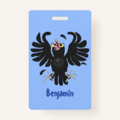 Funny Crave Rabe Cartoon Illustration Ausweis (Rückseite)