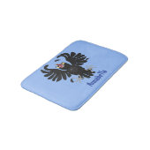 Funny Crave Rabe Cartoon Illustration Badematte (Schrägansicht)