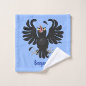 Funny Crave Rabe Cartoon Illustration Badhandtuch Set (Waschlappen)