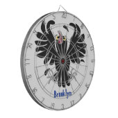 Funny Crave Rabe Cartoon Illustration Dartscheibe (Vorderseite Links)